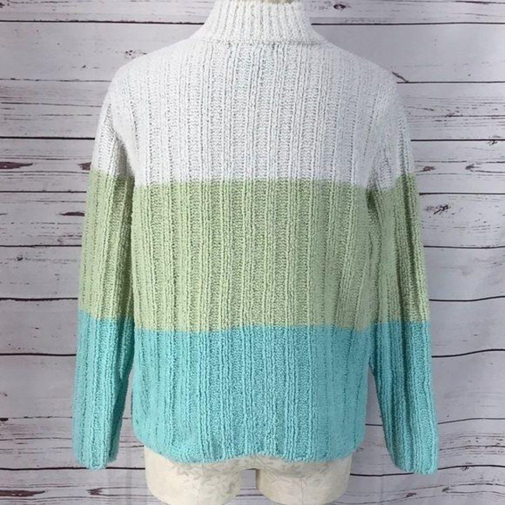 Ambra Knitted Tricolor‎ Knotted Design Crew Sweater - Picture 4 of 7